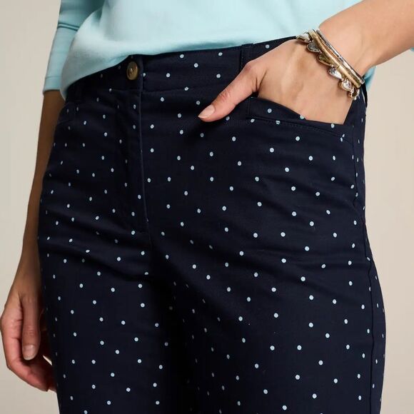 J. Jill Navy Polka Dot Wide Leg Pull on Pants size XL Tall - Picture 1 of 5